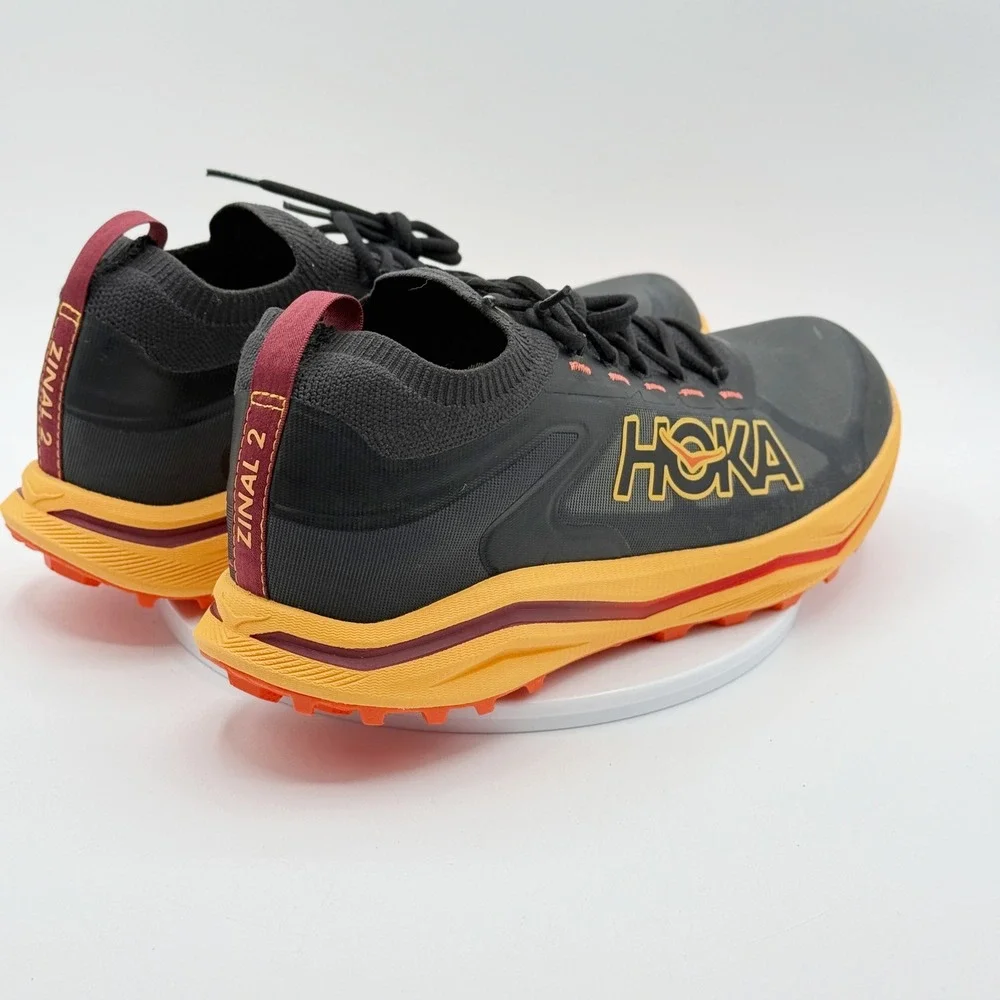 Hoka Zinal 2, Black and Yellow Orange Athletic Shoes